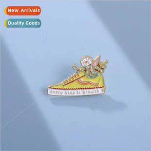 canvas shoes shape Exquise niche design metal badge hipster