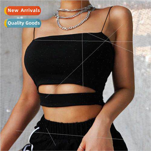 2023 Slim basic take sexy hollowing halter fashion small und