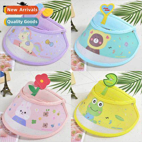 1012 cartoon large brim children hollow top hat cute boys gi