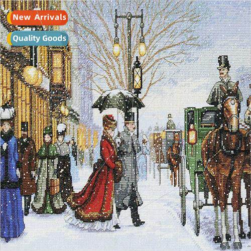 Cross Stch New DIY Snow Scene Full Stch mple Handmade Thread
