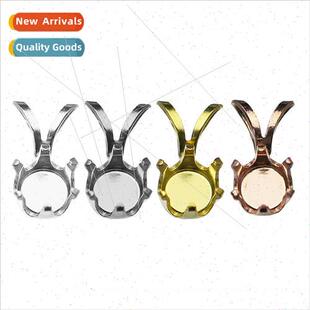 925 silver pendant holder round empty tray diy jewelry acces