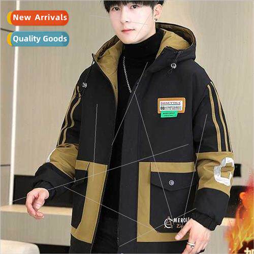Winter men mink down thickened cotton jacket fashion nd loos