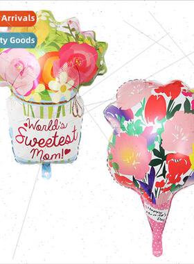 Large English Mother Day vase bouquet modeling aluminum foil