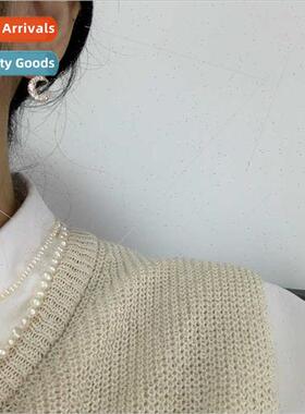 S925 silver needle super flash zirconia moon earrings simple