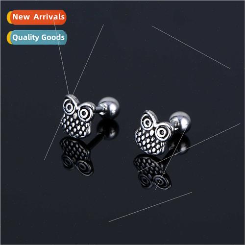 Owl earrings tide men stainless steel earrings piercing ear