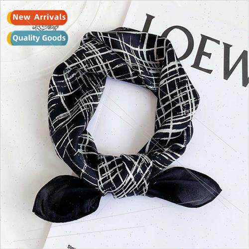 Englplaid silk small square scarf female fashion Korean deco