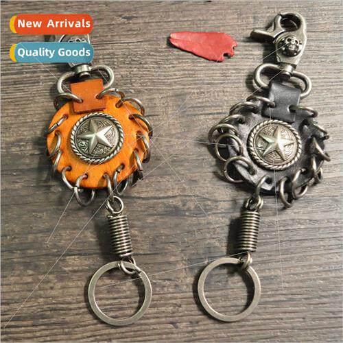 Skull + pentagram retro keychain men fashion keychain AB-736