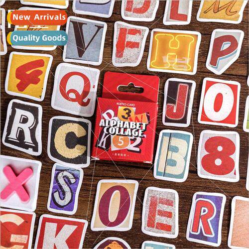 Alphabet collage boxed stickers colorful letters alphabet ha