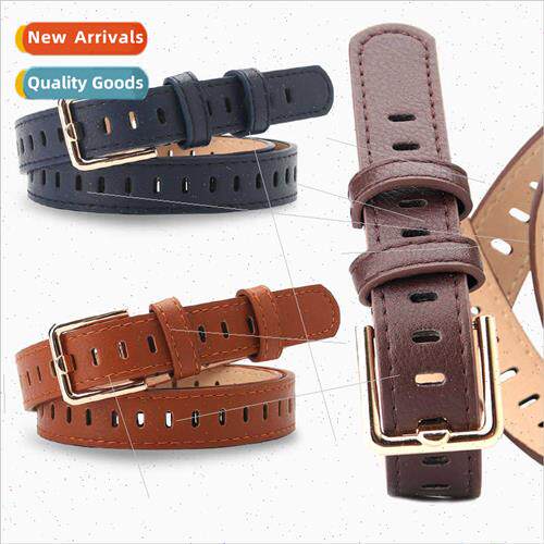nd women belts Korean skeleton hole-free imation leather bel