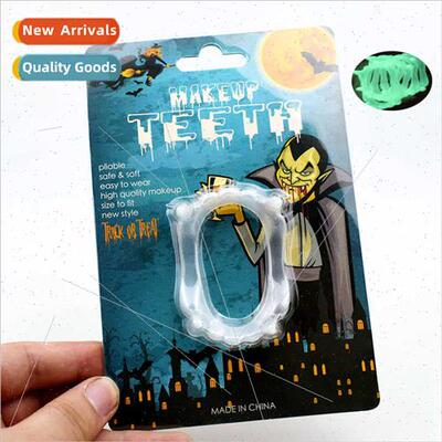 PE plastic transparent night fluorescent false teeth horror