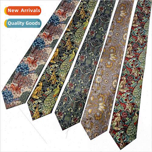2022 printed wide  ancient retro HK flavor tie shirt female