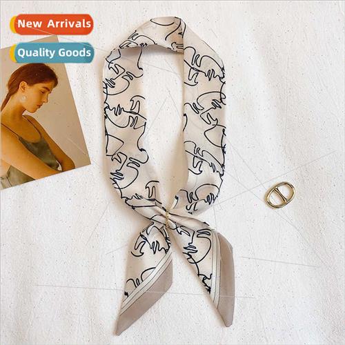 2021 spring summer new abstract fashion small neckerchief fe