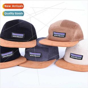 collocation suede brim Soft flat corduroy fivepcs top
