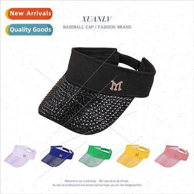 Hat female summer applique drill hollow top hat outdoor sun