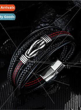 Europe tanium steel magnetic clasp bracelet set retro tide m