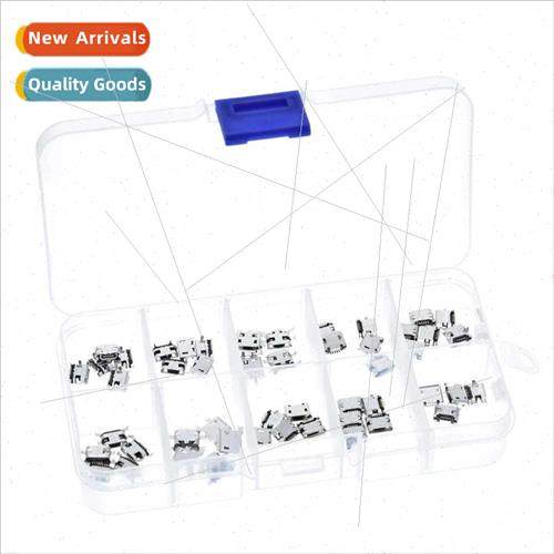50PCS 100PCS USB Socket Female All Copper Micro-USB 5P Socke