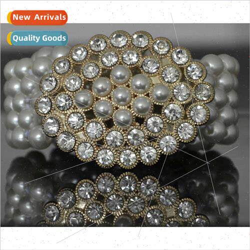 Europe new ladies pearl elastic waist chain full pearl elast