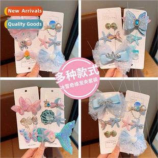 Girls bow hair accessories children mermaid baby hair clips