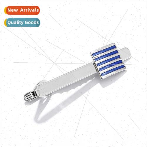 Men shirt su tie clip simple business mal silver blue tie cl