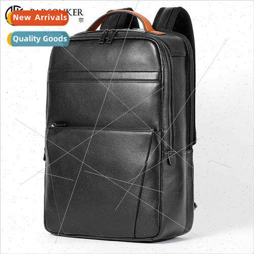Men Leather Shoulder Bag Large Capacy Multifunctional Busine