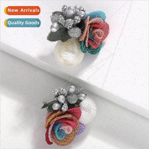 French fashion retro imation pearl flowers earrings handmade