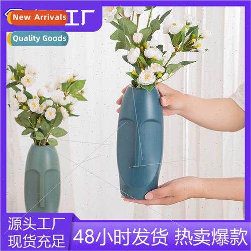 Creative plastic imation glaze vase living room flower arran