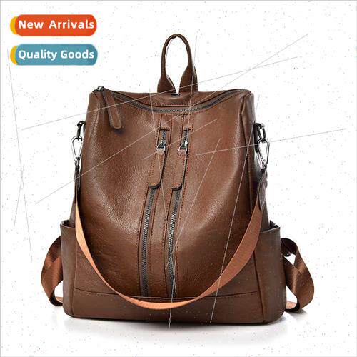 Retro pu backpack new winter outdoor commuting mommy bag lei