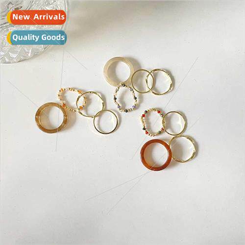 Resin Ring Set che Vintage Vegan Ring 4 pcs Combination Set
