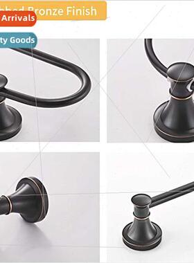 Bathroom Towel Rack Clothes Hook Black Accessories Wall Moun