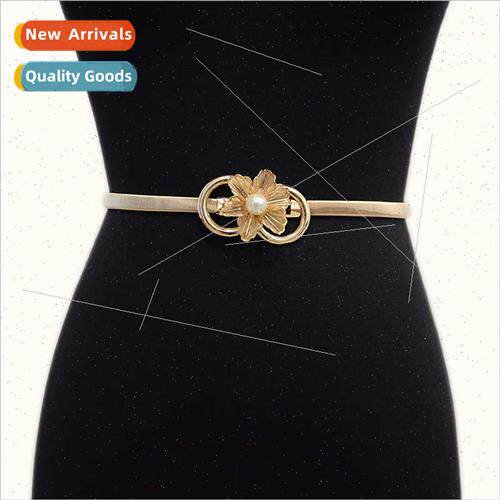 Summer ladies metal belt casual decoration hollow flowers pe