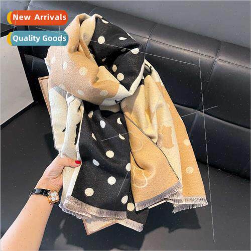 Winter natural color splicing cartoon ageing jacquard scarf