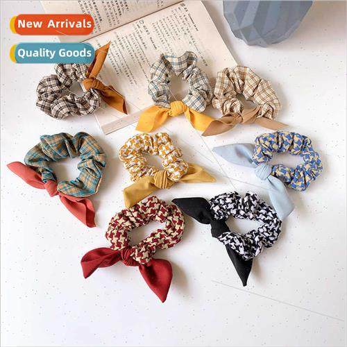 New hair accessories bow French thousands grid bird broken f