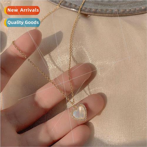 Ins fashion Korea love cat eye stone rhinestone collarbone c