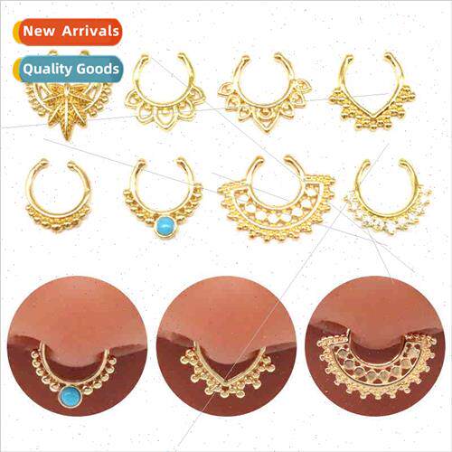 Europe No Holes Nose Ring Nose Clip Nose Staple Skull Nose R