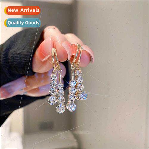 925 silver needle Korea simple water drop C-shaped earrings