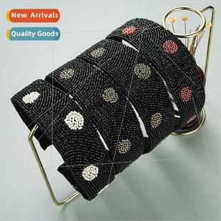 beaded polka wide baroque beads handmade rice Vintage dot