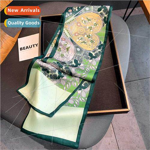 2021 Korean  new fashion printing twill small silk scarf fas