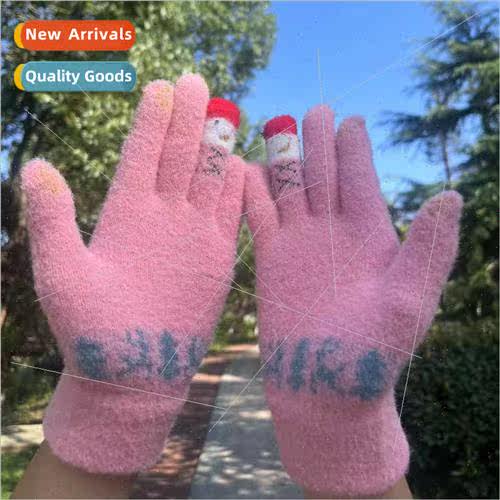 New fall winter men women touch screen gloves knted jacquard