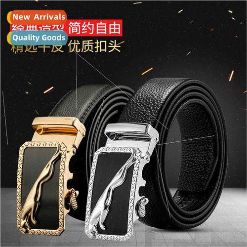 Belt Men Genuine Leather Automatic Buckle Cowhide Business B