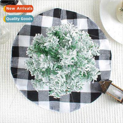 New 2023 Dining Table Mini Plaid Tree Skirt Christmas Decora