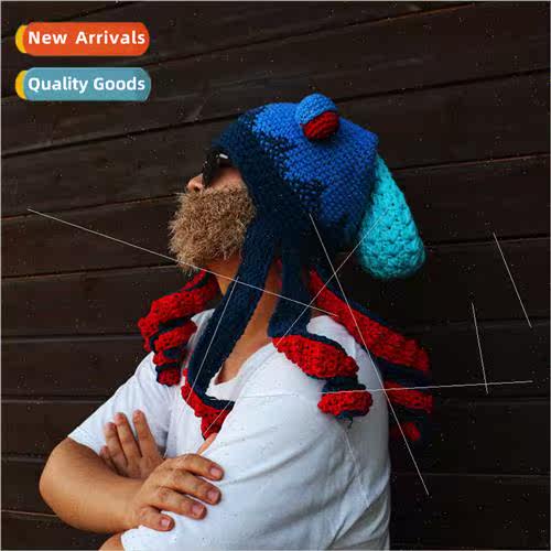 Octopus Hat Men Halloween Spooky Kn Hat Women Fashion Pullov