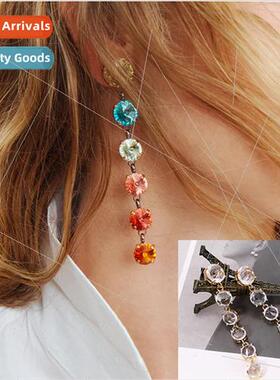 Zirconia draping long earrings ins senior sense earrings Eur