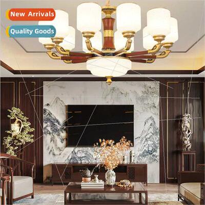 New Chinese living room chandelier 2023 new mahogany lamps l