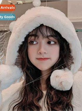 Kn cap hat  round face female fall winter wildly obvious fac