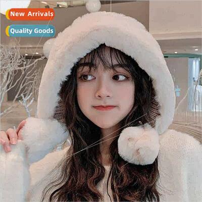 Kn cap hat  round face female fall winter wildly obvious fac