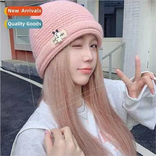 Hat female winter 2023 new cute cartoon wool cap warm ladies