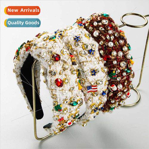 Europe new Christmas hair bands pearl bells Christmas headba