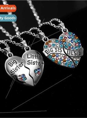 New Big ttle sters Big ttle sters Two Heart Patchwork Neckla