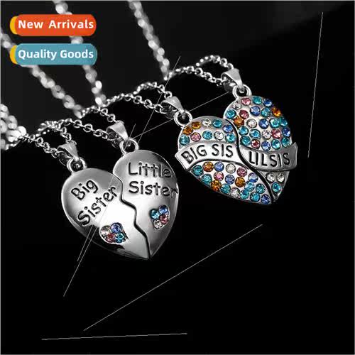 New Big ttle sters Big ttle sters Two Heart Patchwork Neckla