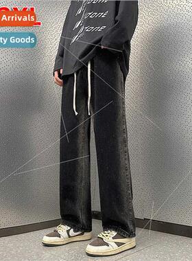 jeans men 2023 spring autumn loose gradient color wide-leg h